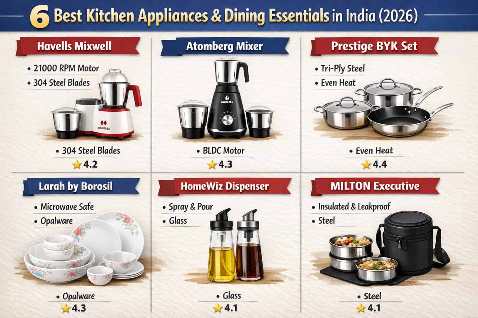 6 Best Kitchen Appliances & Dining Essentials in India (2026)